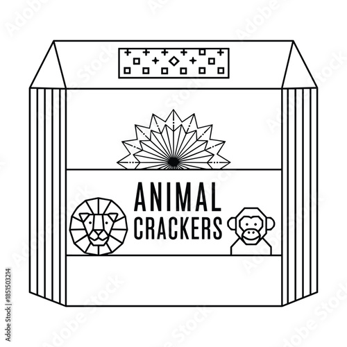 Animal crackers packet illustration