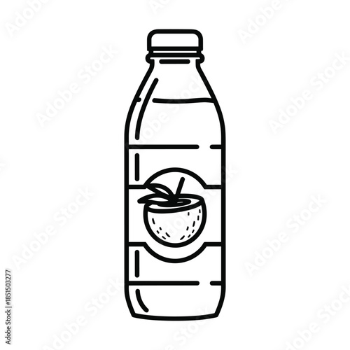 Plastic bottle with juice label