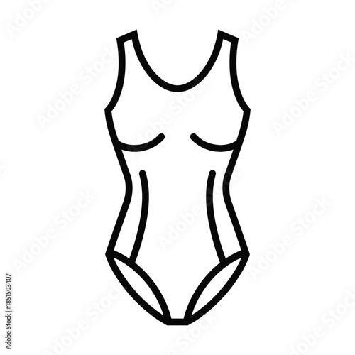Woman Bodysuit Illustration Simple Line Art
