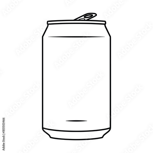 Open Can of Soda Line Art Illustration