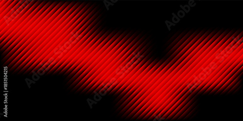 Futuristic abstract background featuring a red oscillating wave made of luminous vertical lines on black.