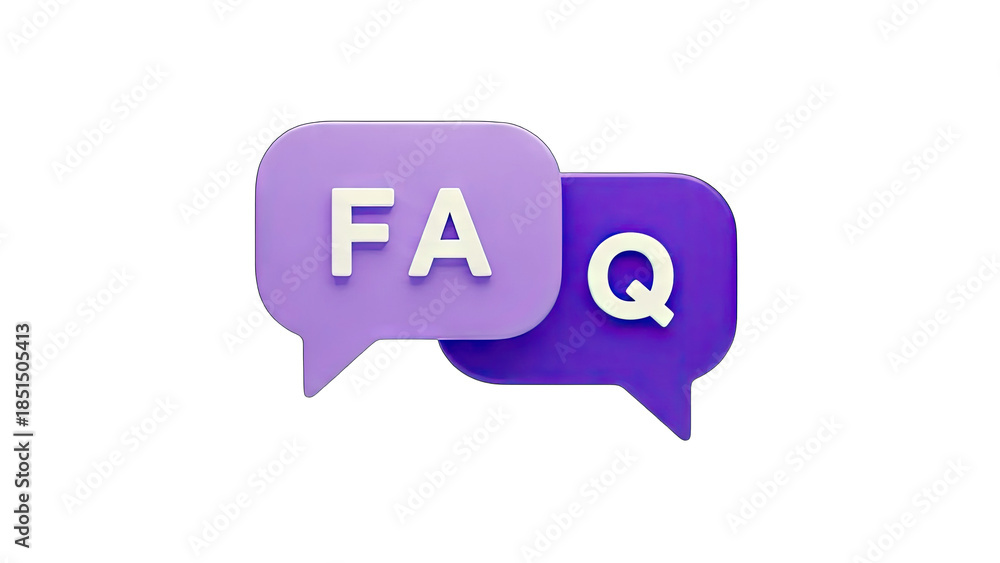 Fototapeta premium FAQ Bubble Icons on White Background