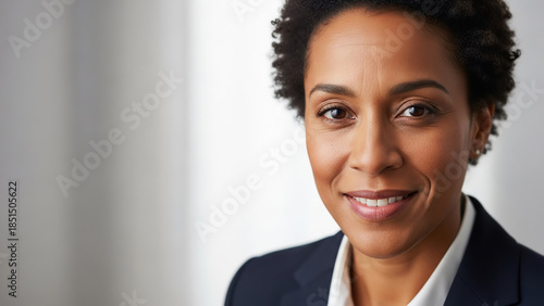 Confident businesswoman smiling in professional attire