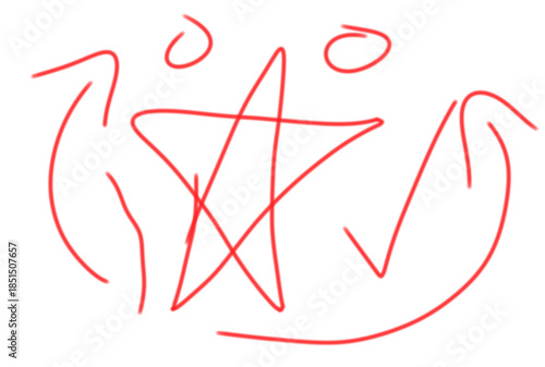 Dynamic red scribble art on white background for creative projects