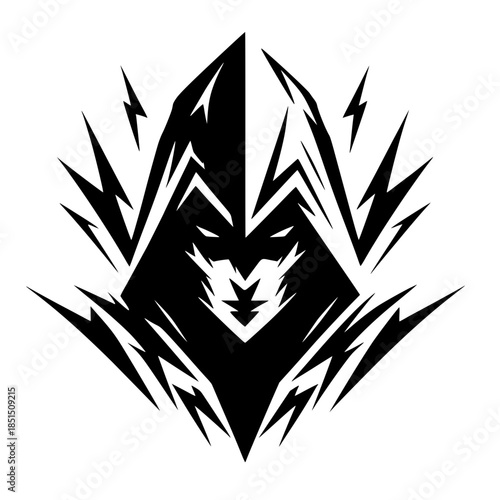 Silhouette ninja assassin vector design