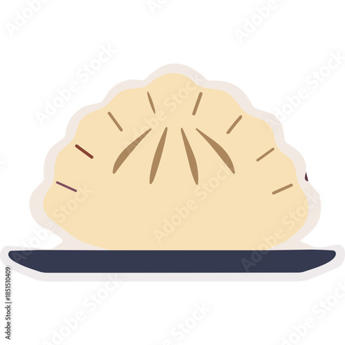 Cute Dumpling Icon - Steamed Bun Illustration