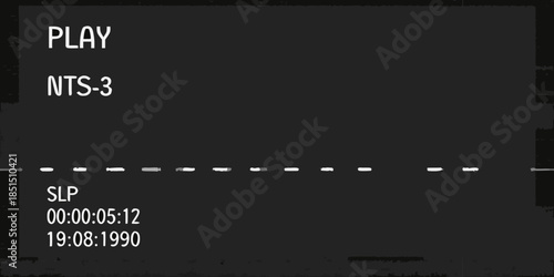 Vintage screen display featuring play timecode and date information