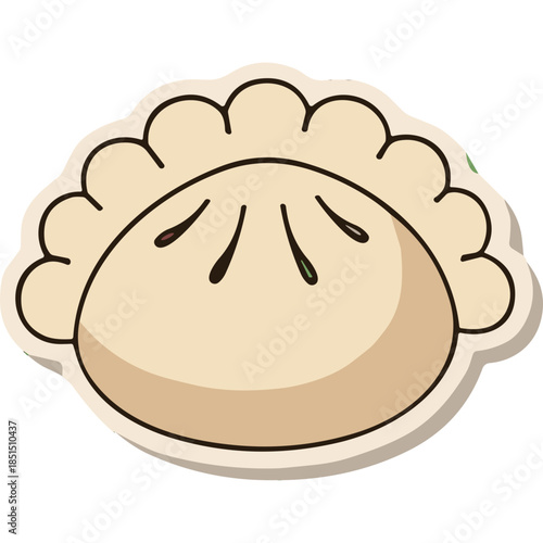 Cute Dumpling Sticker Illustration