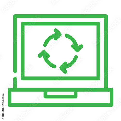 Laptop Recycling Symbol Icon