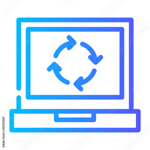  Laptop Recycling Symbol Icon