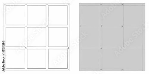 Gridded panel layouts a comparison of white and light gray backgrounds