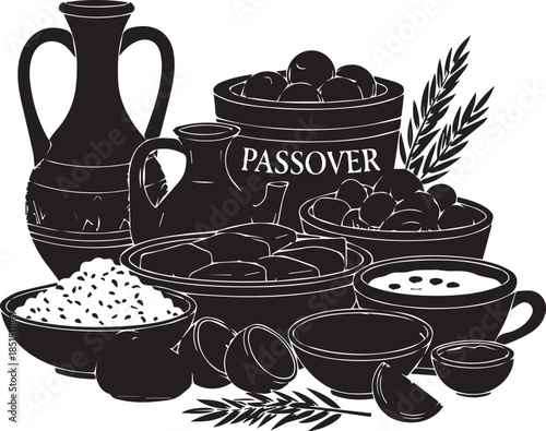 Passover seder table