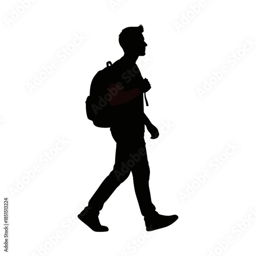 Silhouette of a person walking in the dark, mysterious figure