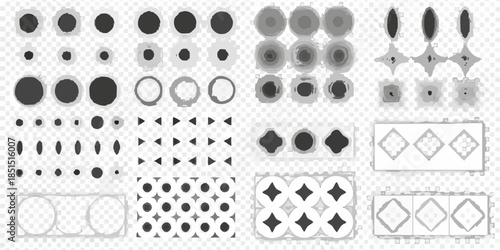 Visual perception experiments a collection of grayscale patterns and optical illusions