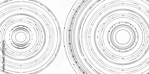 Intricate concentric circles forming abstract patterns with detailed linear elements