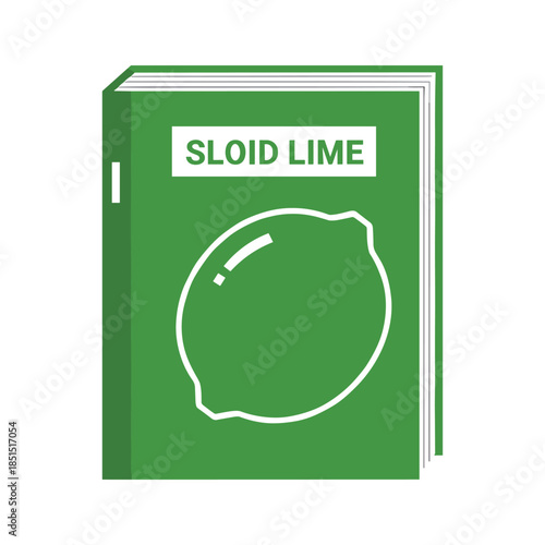 Green book with lime illustration
