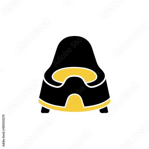 Stylized baby potty chair icon for toilet training toddlers, an essential childcare equipment vector graphic, perfect for early childhood development resources