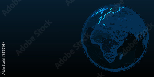 A digital rendering of earth showcasing africa and europe against a dark backdrop