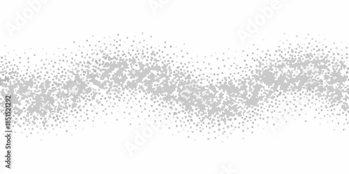 Abstract grayscale pattern of scattered dots and speckles across a white background