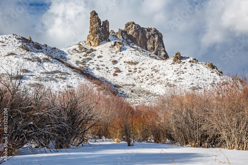Snow covered rugged peaks near Yampa Colorado