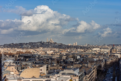 The Paris skyline with Montmartre rising in the distance