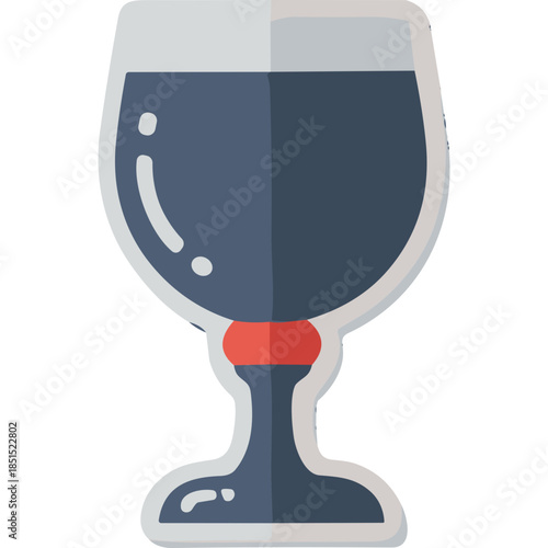 Flat Icon: Glass of Red Wine