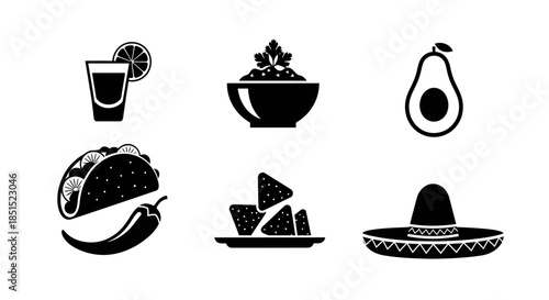 Set of vector ice cream icons featuring food illustration designs with cartoon cups and breakfast dessert symbols for restaurant kitchen art