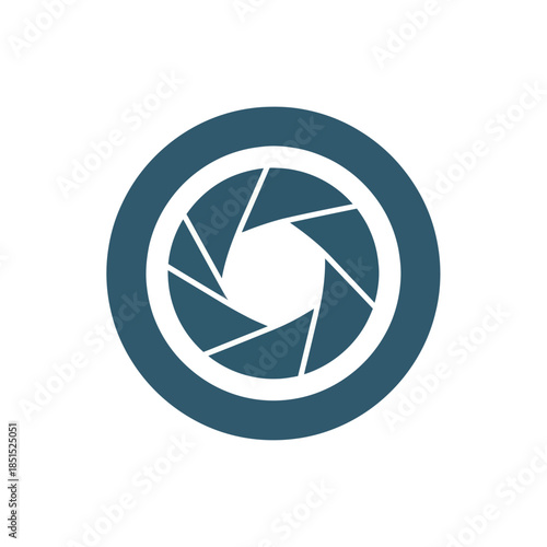 Camera Lens Aperture Icon Representing Photography and Focus.