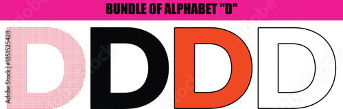 Abstract letter D vector silhouette line and dot illustration creative typography modern minimal digital artwork isolated on white poster logo branding decorative font artistic letter illustration vec