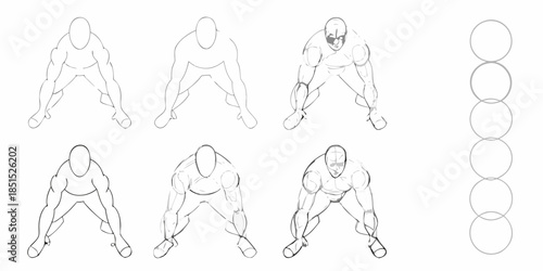Dynamic pose references for character animation and figure drawing practice sketches