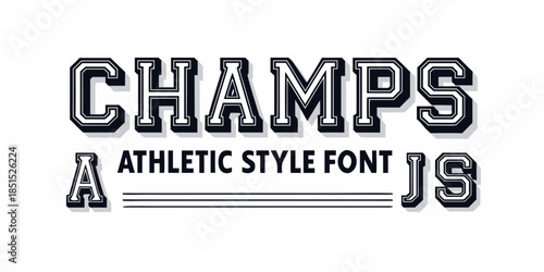 The word champs displayed in a bold athletic varsity style font design