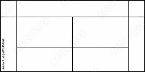 A grid pattern of empty rectangles outlined with black lines