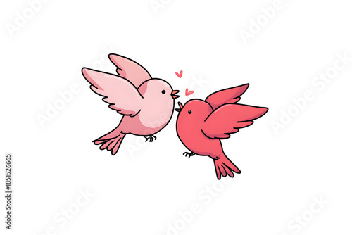 Flying love birds valentine illustration