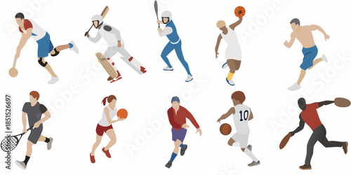 Diverse athletes in action showcasing various sports and dynamic movement styles