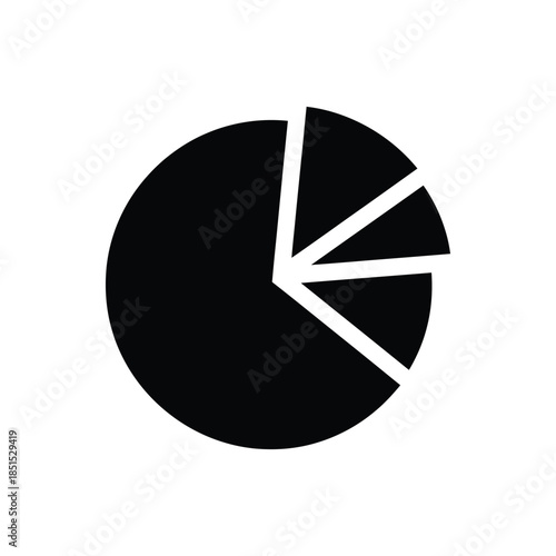Pie Chart Vector Silhouette – Data Statistics Analytics Icon Illustration