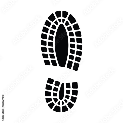Shoe Print Silhouette – Footprint Trail Mark Icon Illustration