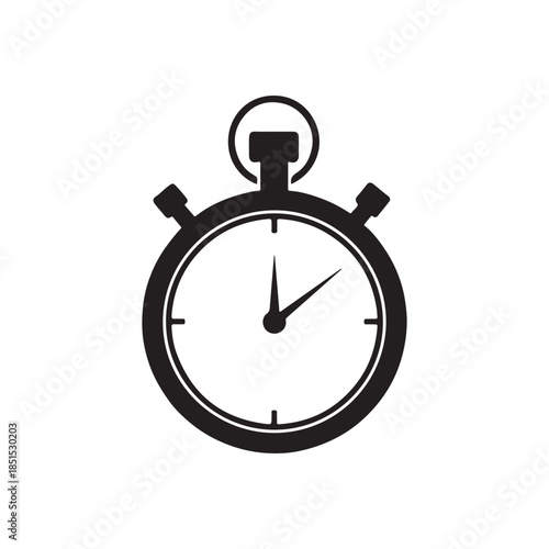Stopwatch silhouette icon vector flat design