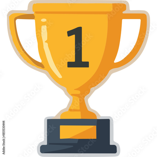 Golden Trophy with '1' for First Place
