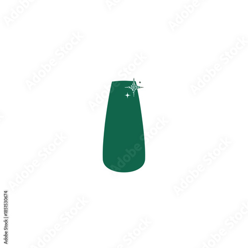 Simple green shoe horn vector illustration isolated on a white background.