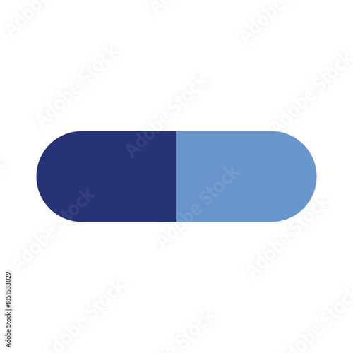 Two colored medical capsule pills vector illustration for medication