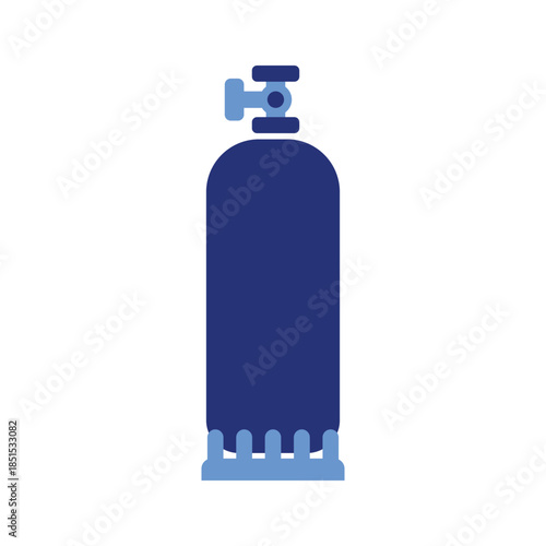 Medical oxygen tank cylinder vector illustration for respiratory support