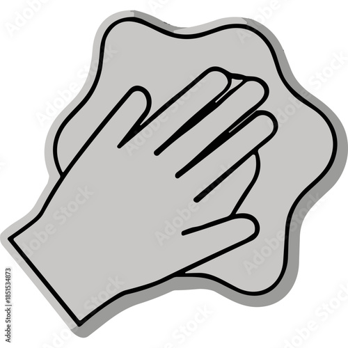 Hand Wiping with Cloth Icon