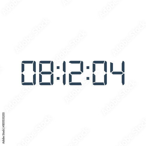 LED digital clock number for counter or calculator mockup design