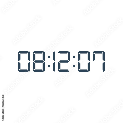 LED digital clock number for counter or calculator mockup design