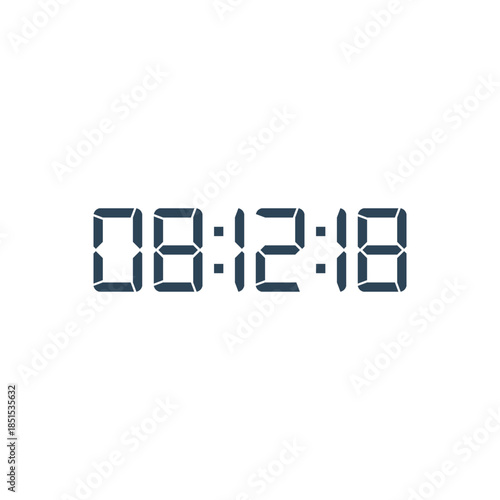 LED digital clock number for counter or calculator mockup design