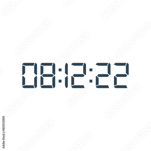 LED digital clock number for counter or calculator mockup design