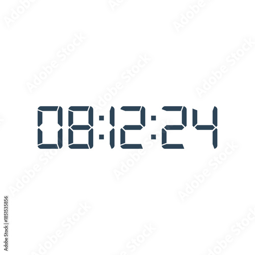 LED digital clock number for counter or calculator mockup design
