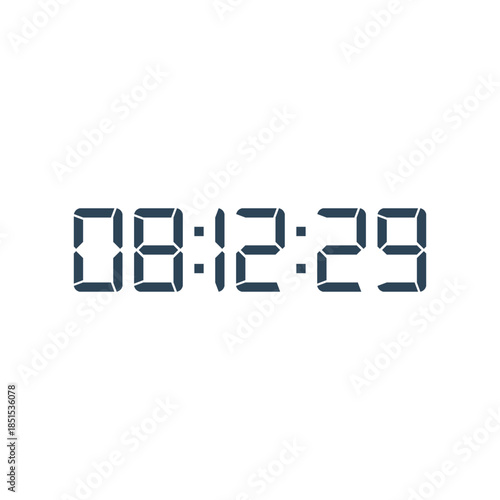 LED digital clock number for counter or calculator mockup design