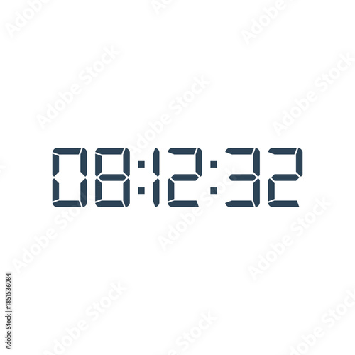 LED digital clock number for counter or calculator mockup design