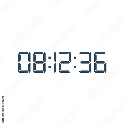 LED digital clock number for counter or calculator mockup design